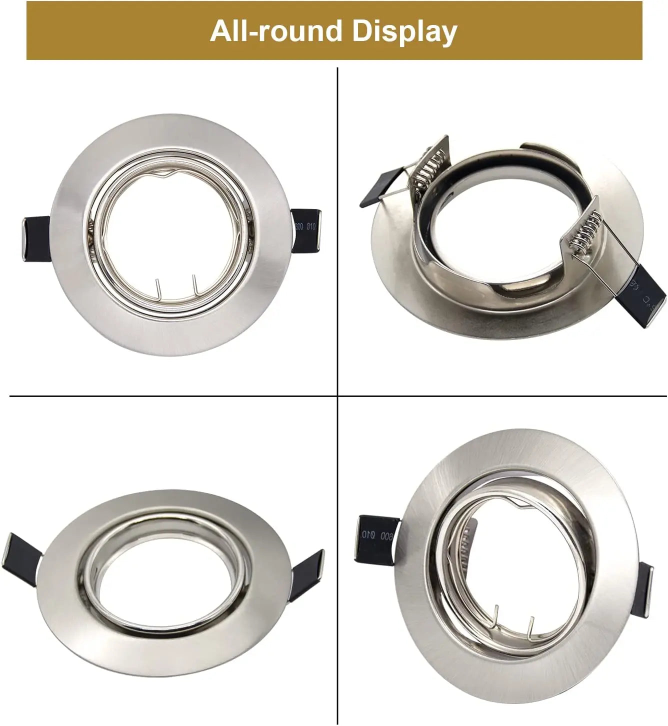 Recessed Ceiling Downlight Housing Frame 50mm Cutout for GU10 GU5.3 MR16 Spotlight Bulbs