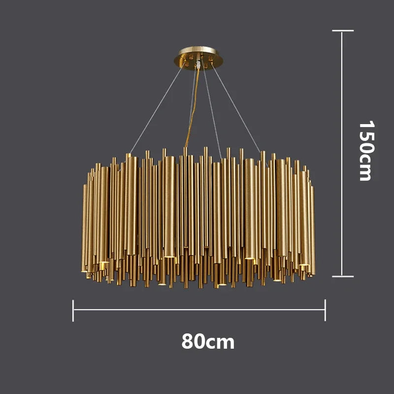 Modern Luxury Ironware Pendant Chandelier D60-120cm 86-195W Dimmable Remote AC 90-265V