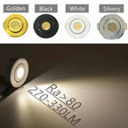 Mini COB LED Recessed Downlight DC 12V 3W 52mm Adjustable Drive Free IP44 Full Aluminum