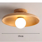 Nordic Japanese Bamboo Wood Glass LED Ceiling Lamp E26 E27 Surface Mount AC 90-260V Corridor