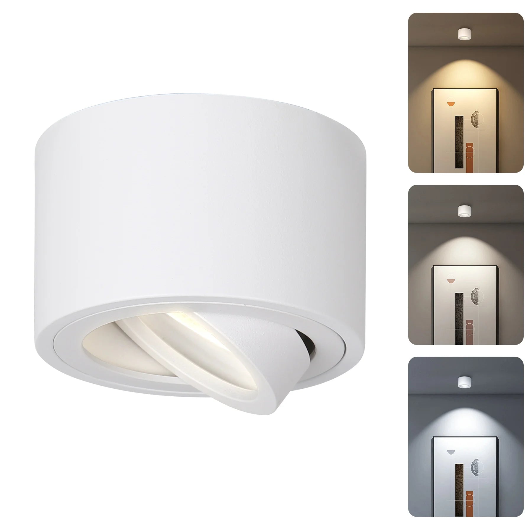 GU10 LED Surface Mounted Adjustable Ceiling Spotlight 30 Degree Rotation Aluminum AC 110-265V Black White Living Room Bedroom Kitchen