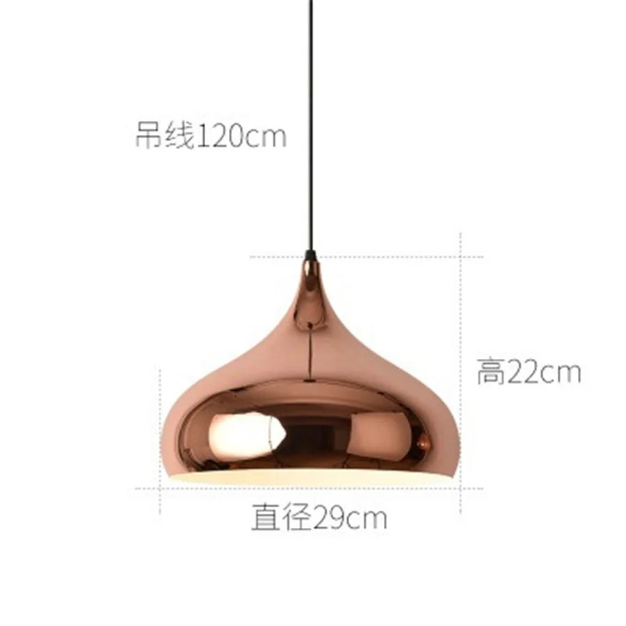 Nordic Rose Gold Globe Pendant Light Ceiling Fixture