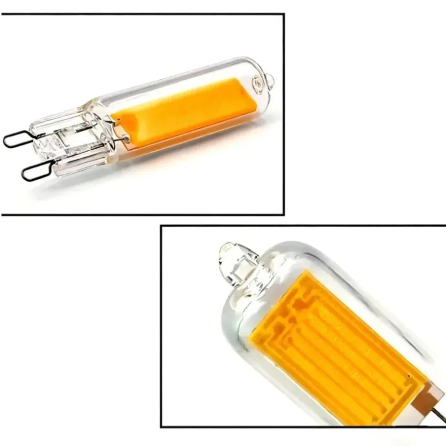 G9 LED COB Glass Bulb 7W 9W 12W 15W 360° CRI 85+ AC 110-220V Warm Cool White