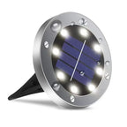 Solar LED Underground Ground Light 8 or 20 LED IP65 Stainless Steel ABS Dusk to Dawn Auto Sensor Warm White Cool White Garden Path Driveway