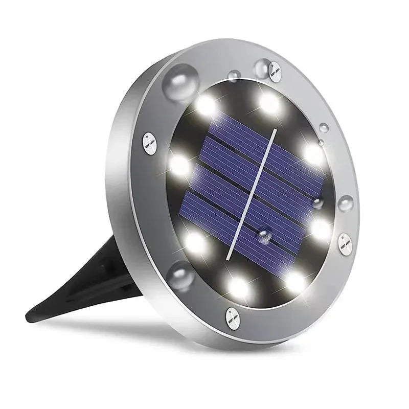 Solar LED Underground Ground Light 8 or 20 LED IP65 Stainless Steel ABS Dusk to Dawn Auto Sensor Warm White Cool White Garden Path Driveway
