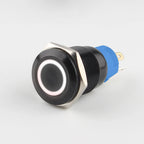 IP65 Waterproof Illuminated Metal Push Button Switch 16mm 19mm 22mm 3A Momentary or Latching LED 3-220V Black Aluminum Alloy 1NO1NC