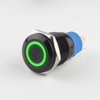 IP65 Waterproof Illuminated Metal Push Button Switch 16mm 19mm 22mm 3A Momentary or Latching LED 3-220V Black Aluminum Alloy 1NO1NC