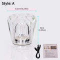 Crystal LED Rechargeable Table Lamp Touch Switch 3 Brightness Modes Type C USB 5V Warm White Bedroom Bedside Bar
