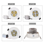 LED Recessed Downlight 9W 12W 15W 21W Aluminum 30 Degree Dimmable Knob Switch AC 110V 220V Warm White Natural White Cool White White 68-75mm Cutout
