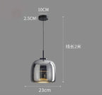 Nordic Minimalist Iron Glass Pendant Chandelier E26 E27 38cm Single Head Dimmable AC 90-260V
