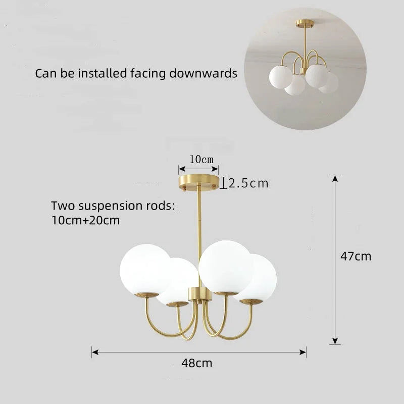 Modern LED Pendant Chandelier Iron Glass Brushed Stainless Plated Multi Head Touch Switch AC 90-260V Living Room Dining Room