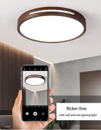Modern Nordic Wood Iron Acrylic LED Ceiling Light 27W 36W 48W 64W Touch Switch Smart App Dimmable AC 100-260V Living Room Bedroom