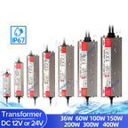 IP67 Ultra-Thin LED Power Supply DC 12V 24V 36W-400W AC 100-265V Flicker-Free EMI Filter