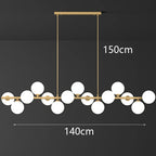 Modern Multi-Head Ironware Acrylic Pendant Chandelier 7-19 Heads 45-95W AC 90-265V