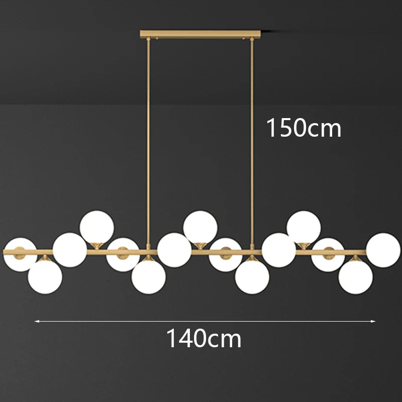 Modern Multi-Head Ironware Acrylic Pendant Chandelier 7-19 Heads 45-95W AC 90-265V
