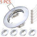5-Pack GU10 MR16 GU5.3 Recessed Downlight Frame 80mm 60mm Cutout Spring Clips 4 Colors
