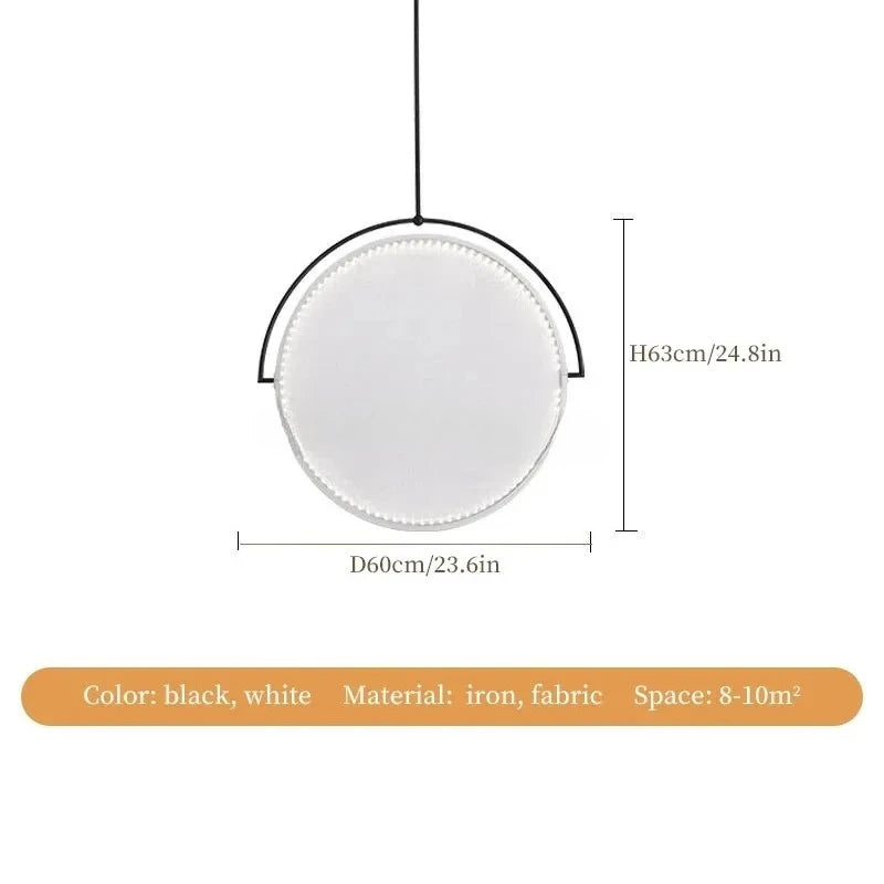 Nordic Fabric Pendant Light Creative Art Dining Table Restaurant Iron Polished Chrome 90-260V