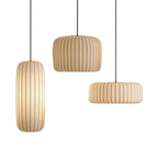 Modern Japanese Wabi-Sabi Fabric Silk E26 E27 Pendant Lamp Dimmable AC 90-260V Living Dining