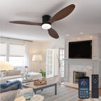 52-Inch Low Profile LED Ceiling Fan Remote Dimmable AC 120-240V Indoor Covered Outdoor