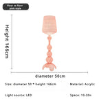 Italian Designer Hollowed Acrylic Floor Lamp E27 500x1650mm AC 110-240V White Black Blue