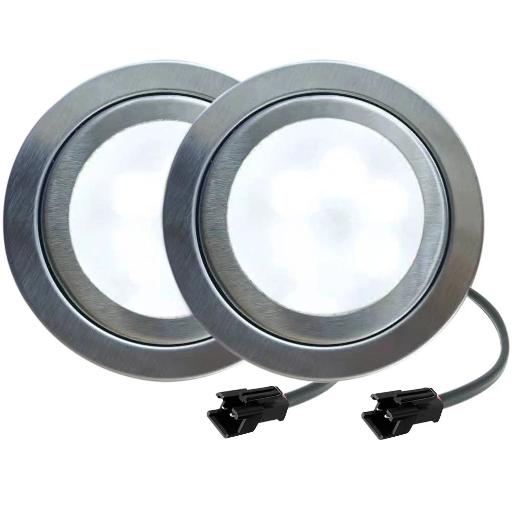 DC 12V LED Range Hood Replacement Bulb 1.5W 200lm 120 Degree CRI 80 Stainless Steel Frosted Glass 60mm Cutout 2 Pack
