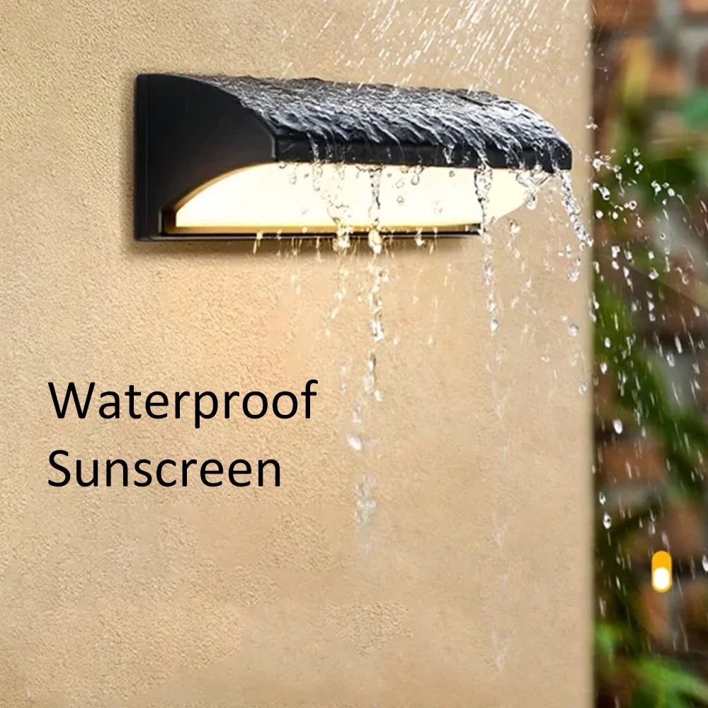 Modern Outdoor LED Wall Light Waterproof Black PC Acrylic Porch Garden AC110-220V