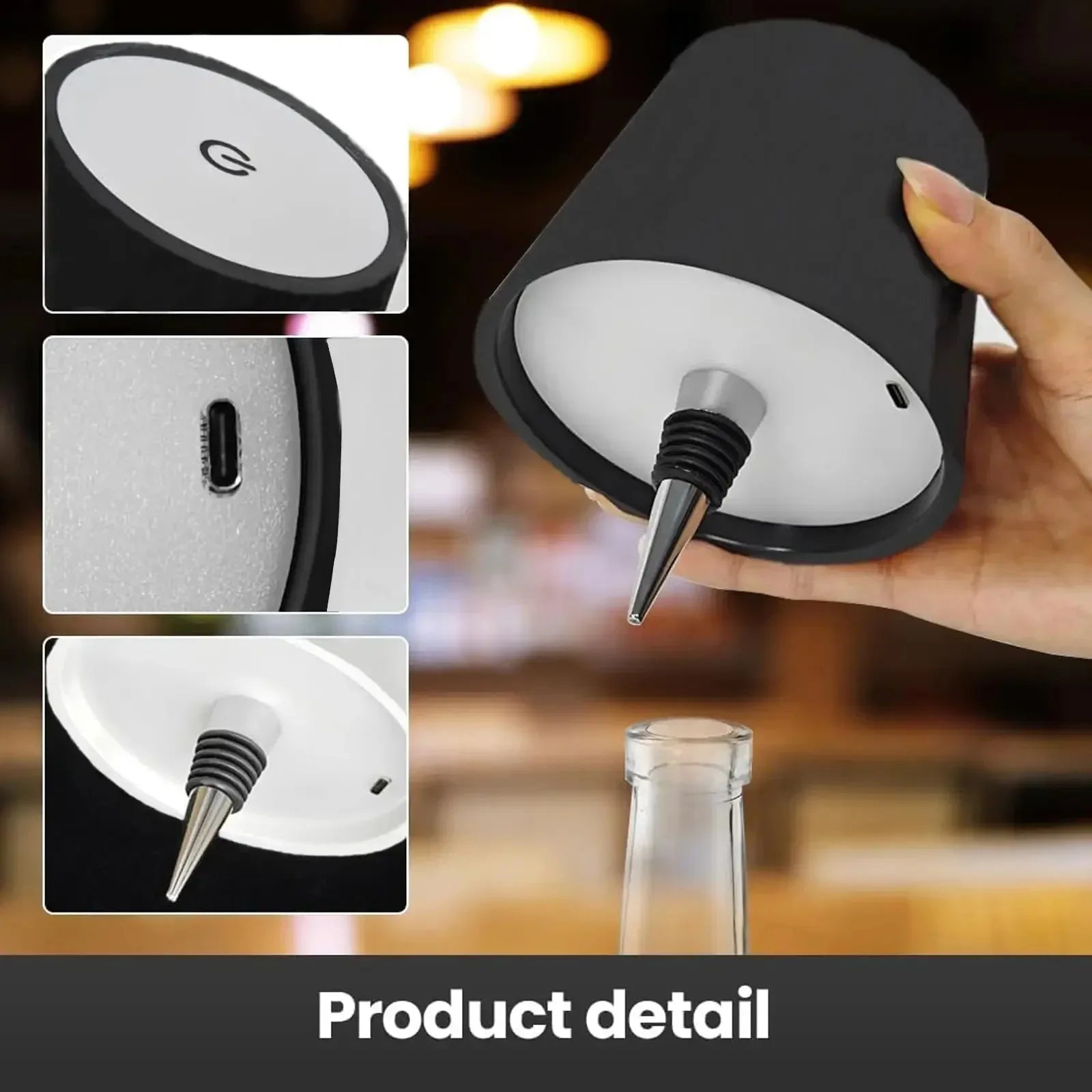 USB Rechargeable LED Table Lamp 5W Touch Control 3 Color Temperatures Stepless Dimming IP54 ABS Acrylic 1200mAh Bar Restaurant Camping