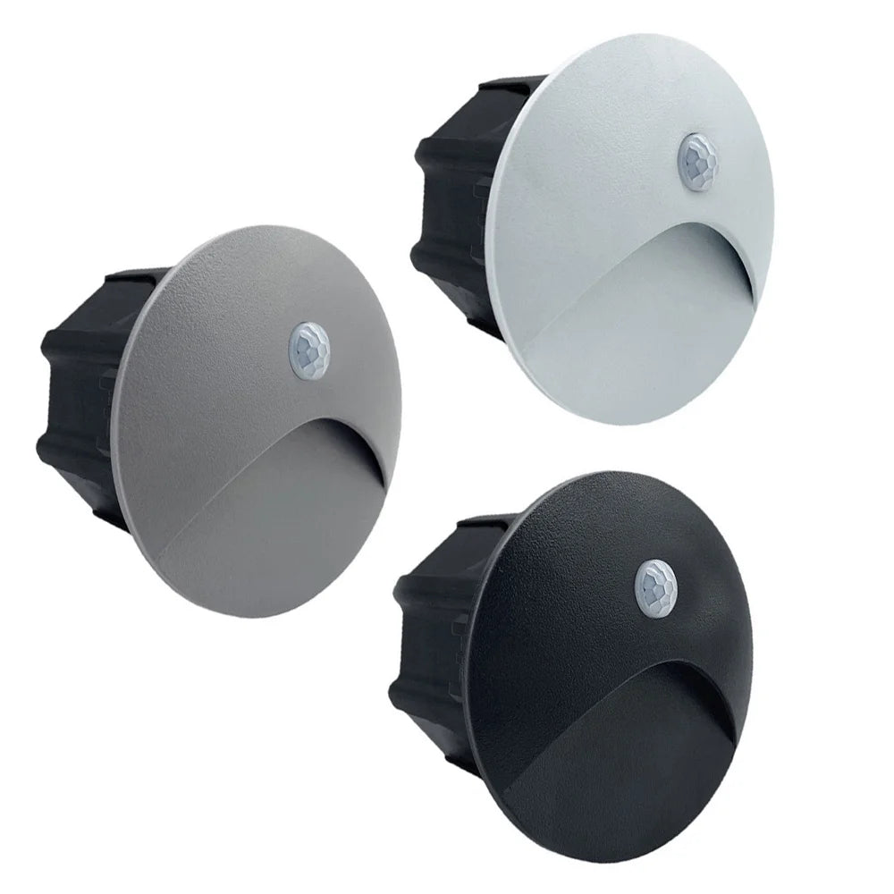 LED Recessed Stair Light PIR Motion Sensor Waterproof
