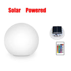 Solar LED RGB Floating Ball Light 16 Colors 4 Modes Remote Control IP65 LLDPE Plastic 20cm 25cm 30cm Pool Garden Outdoor