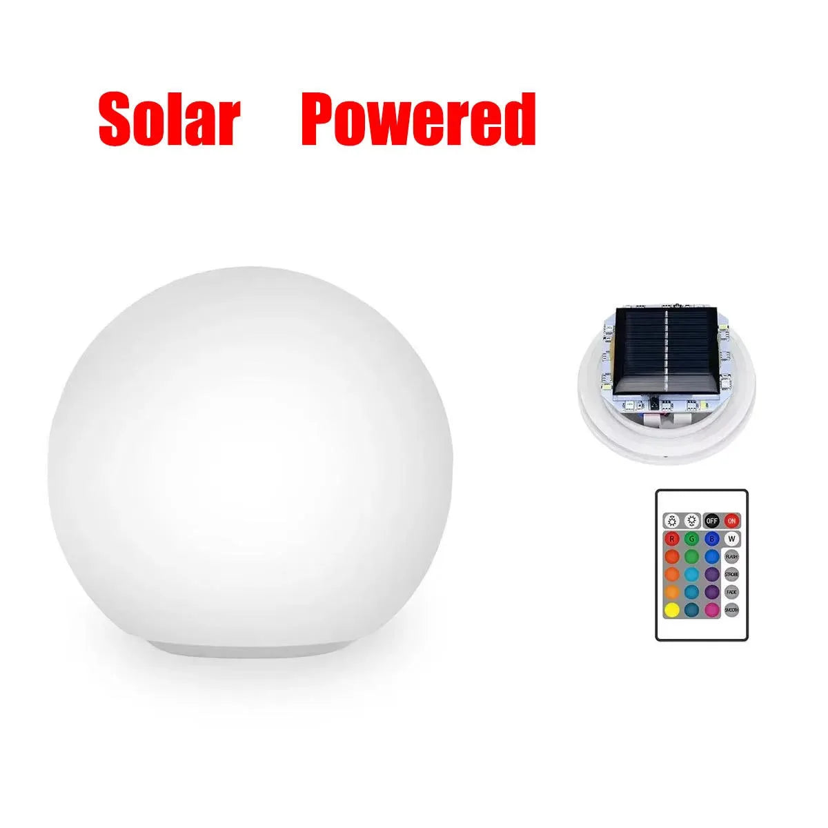 Solar LED RGB Floating Ball Light 16 Colors 4 Modes Remote Control IP65 LLDPE Plastic 20cm 25cm 30cm Pool Garden Outdoor