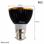 PAR20 COB LED Spotlight 3W 5W 7W E27 GU10 B22 E14 CRI 72+ 120° AC 85-265V Black Silver