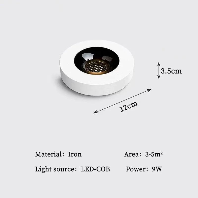 Ultra Thin 3.5cm Anti Glare LED Surface Mounted Downlight 9W Metal Honeycomb Mesh AC 90-260V Warm White Natural White Cool White Black White
