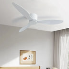 DC Motor Ceiling Fan No Light 42 52 Inch 6 Speed Reversible Remote White Wood Black 110-220V