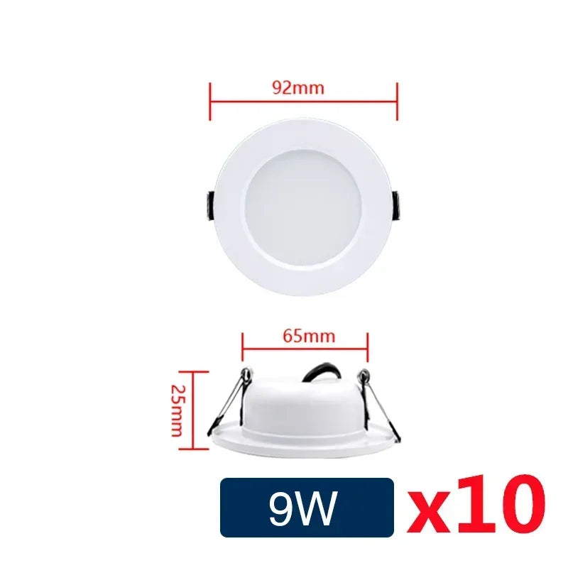 10-Pack LED Recessed Downlight 5W 9W 12W 15W 18W Epistar DC12V DC24V AC110-240V 120°