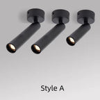 Dimmable 350-Degree Adjustable COB LED Surface Spotlight 9W 12W 15W 24-Degree CRI 90+