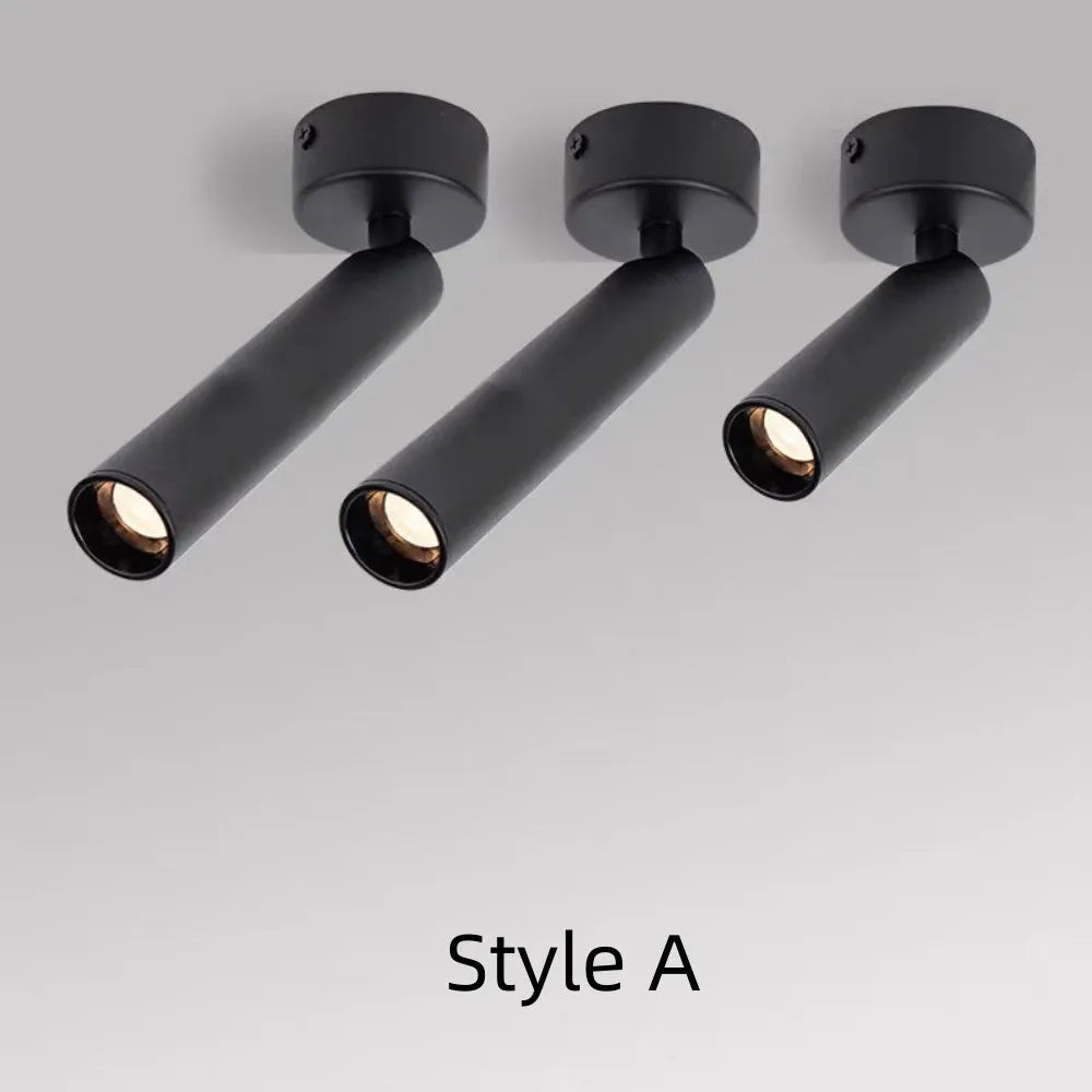 Dimmable 350-Degree Adjustable COB LED Surface Spotlight 9W 12W 15W 24-Degree CRI 90+