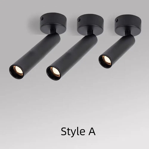 Dimmable 350-Degree Adjustable COB LED Surface Spotlight 9W 12W 15W 24-Degree CRI 90+