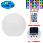 Solar LED Floating Ball Light 16 Color Remote Control IP65 8cm Vinyl Pool Garden Outdoor Night Light