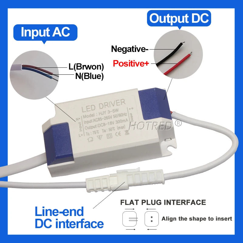 Isolated Constant Current LED Driver 1W-36W 260-300mA AC 85-265V Overvoltage Short Circuit Protection