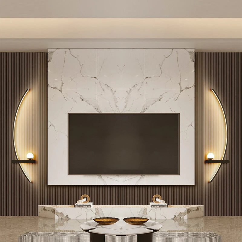 Modern C-Line LED Wall Sconce 12-20W Dimmable Remote CCT 3000-6000K Black Gold AC 90-260V