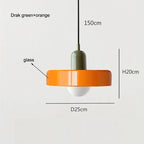 Nordic Glass LED Pendant Light E26 Single Head Cord Pendant Baked Paint Hardware AC 90-260V Bedroom Dining Room Parlor
