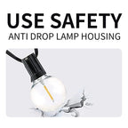 USB G40 LED String Light 1W 180lm/Bulb IP44 Warm White 25ft 50ft 100ft Patio Wedding