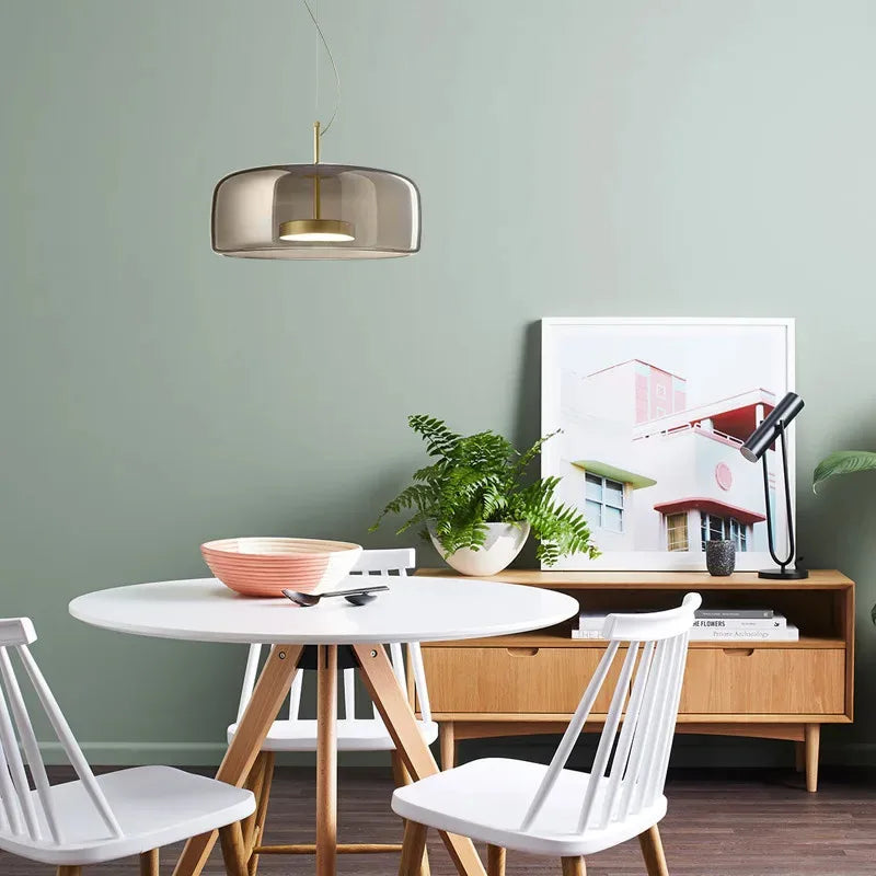 Modern Glass Pendant Light E26 E27 Iron Knob Switch AC 90-260V 5-10m² Hotel Bar Bedroom