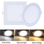 LED Recessed Panel Downlight 3W 4W 6W 9W 12W 15W 25W 120° PF97% AC 85-265V CE RoHS
