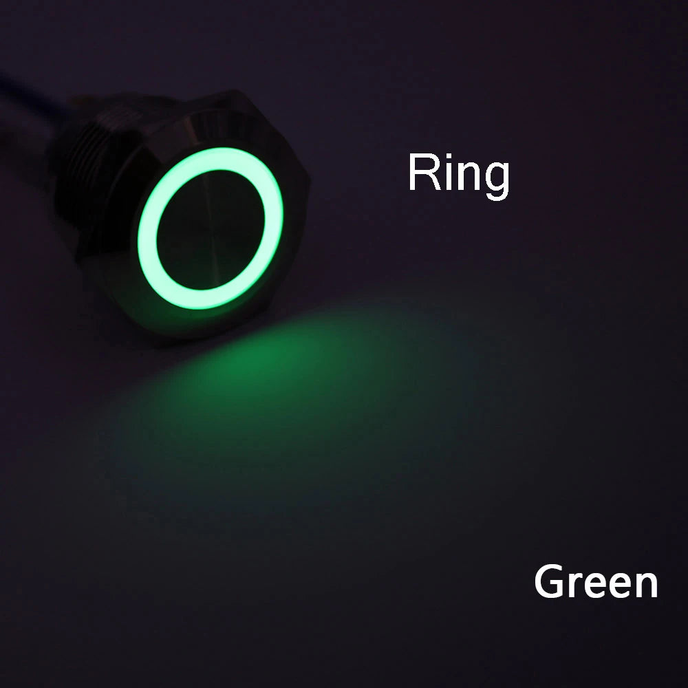 Metal LED Push Button Switch 12 16 19 22mm IP65 Self-Reset Self-Lock 5A 250V CE RoHS CCC