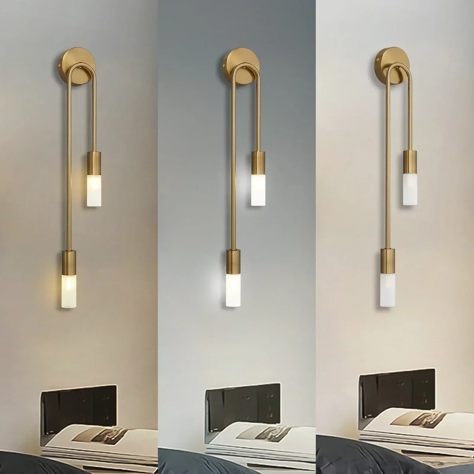 Modern Nordic LED Wall Lamp G9 Gold Metal Acrylic 8x55cm 10x67cm 90-260V Bedroom Hotel