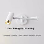 Modern GU10 LED Wall Lamp Iron Aluminum Painted Up and Down 350 Degree Foldable AC 85-260V Bedroom Living Room Bathroom