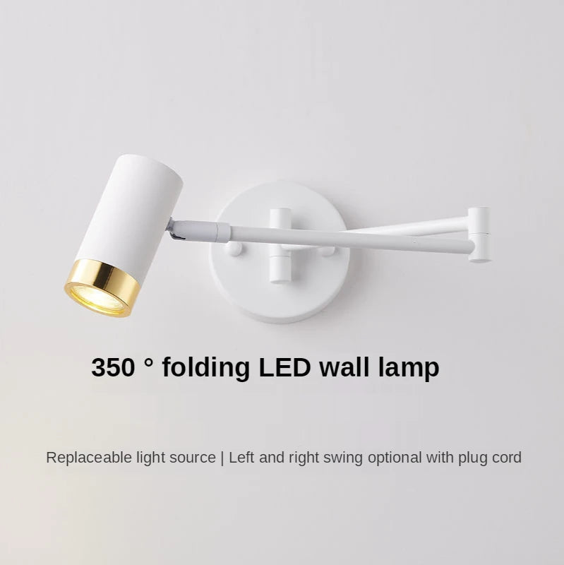 Modern GU10 LED Wall Lamp Iron Aluminum Painted Up and Down 350 Degree Foldable AC 85-260V Bedroom Living Room Bathroom