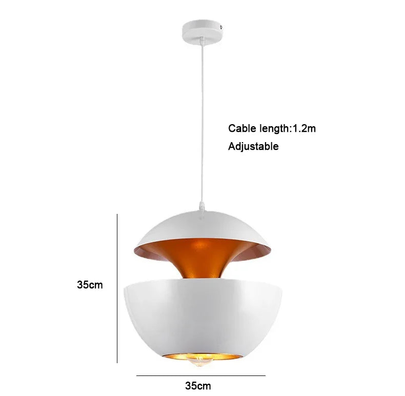 Modern Nordic Pendant Light E26 E27 Aluminum Chandelier D25cm D35cm Living Dining Room