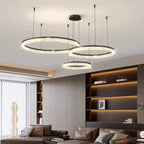 Modern Tiered Ring Crystal Acrylic Pendant Chandelier D40+60+80cm 100W Dimmable AC 90-265V